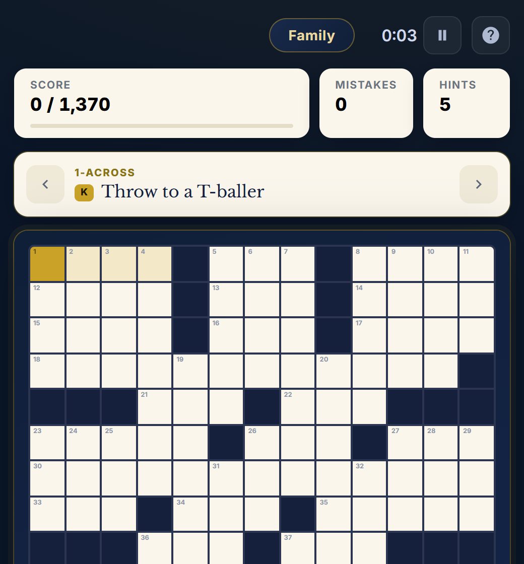 Family Time Crosswords